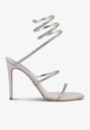 René Caovilla Cleo 105 Crystal Embellished Sandals In Grey