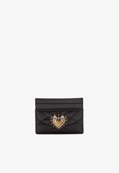 DOLCE & GABBANA DEVOTION CARDHOLDER IN QUILTED NAPPA LEATHER,BI0330 AV967 80999