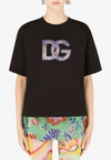 Dolce & Gabbana Dg Embroidered Crewneck T-shirt In Black