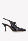 MALONE SOULIERS ALESSANDRA 70 PUMPS IN NAPPA LEATHER,ALESSANDRA 70-2 BLACK/BLACK