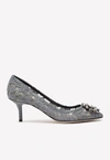 DOLCE & GABBANA BELLUCCI 60 LACE PUMPS WITH BROOCH DETAIL,CD0066 AL198 80725