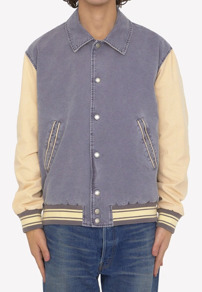 Golden Goose Db Buttoned Bomber Jacket In Gray