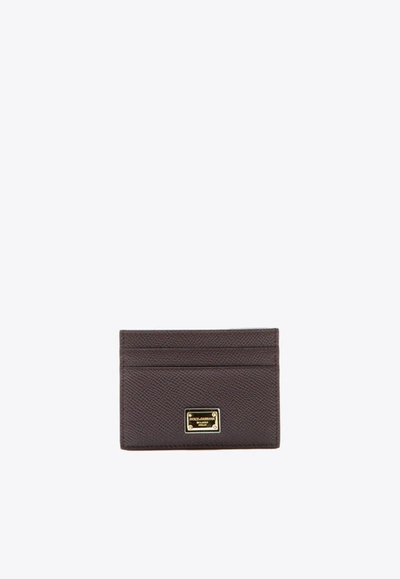 Dolce & Gabbana Cardholder In Dauphine Calfskin In Purple