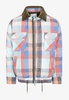 Sacai Check-pattern Zip-up Bomber Jacket In Multi