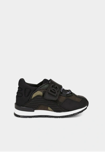 Dolce & Gabbana Baby Boys Ns1 Camouflage Print Dg Trainers In Black