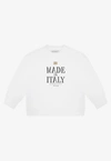 Dolce & Gabbana Jersey Sweatshirt With Made In Italy Print In White