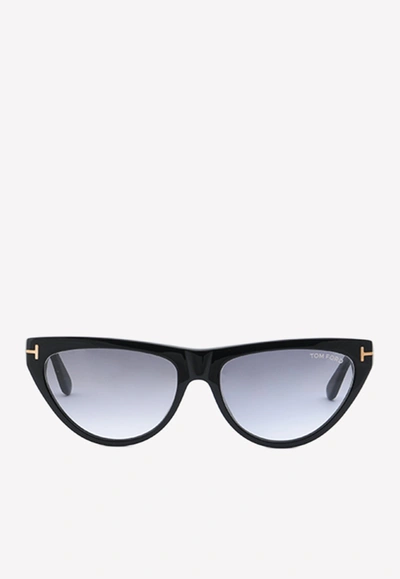 Tom Ford Amber-02 Plastic Cat-eye Sunglasses In Gray