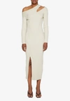 Simkhai Camille Off-shoulder Dress In Wool In Taupe