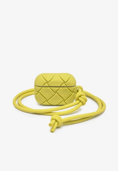 Bottega Veneta Airpods Pro Intrecciato Rubber Case In Green