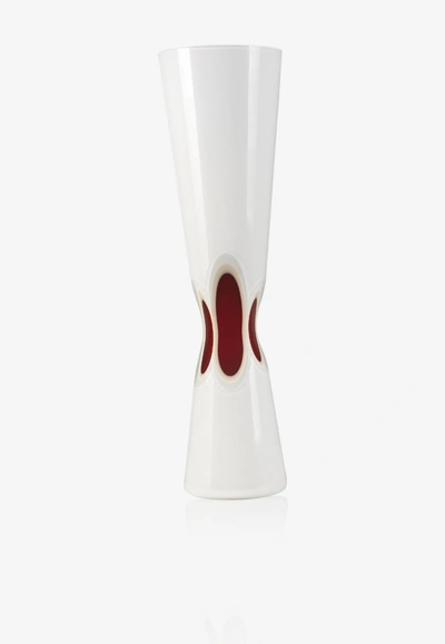 Venini Accenti Glass Vase In White