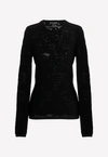 Dolce & Gabbana Dg Logo Jacquard Knit Top In Black