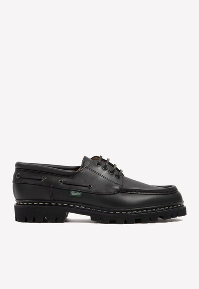 Paraboot Leather Chimey Shoes In Black