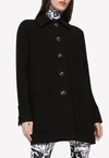 Dolce & Gabbana Double Crepe Buttoned Coat In Black