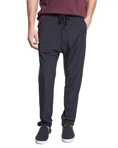 Vince Athletic Drop-rise Stretch-nylon Pants In Black
