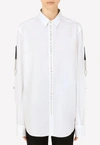 Dolce & Gabbana White Crystal Embellished Collared Shirt Top In White