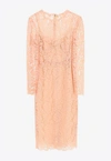 Dolce & Gabbana Cordonetto Lace Midi Dress In Pink