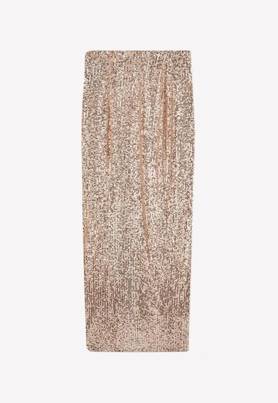 Tom Ford Sequin-embellished Straight Skirt In Pink