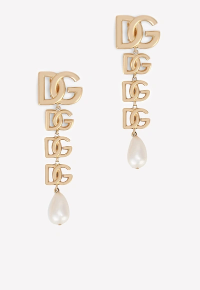 Dolce & Gabbana Dg Drop Earrings In Gold