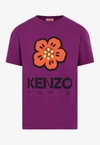 KENZO BOKE FLOWER SHORT-SLEEVED T-SHIRT,FD52TS0394SO-83 PURPLE