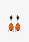 Djihan Diamond Paved Drop Earrings In 18-karat Rose Gold In Multicolor