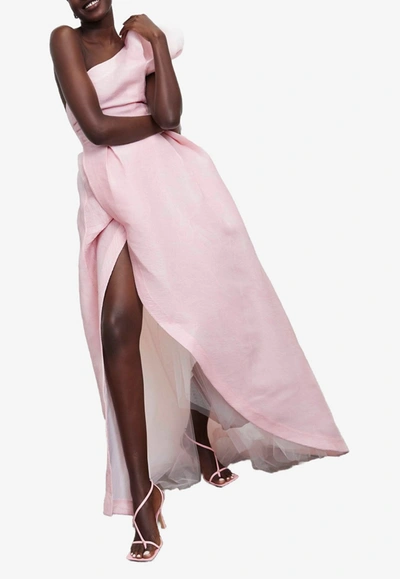 Rachel Gilbert Angus One-shoulder Gown In Pink