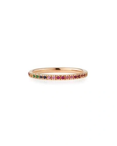 Sydney Evan 14k Rose Gold Rainbow Ring