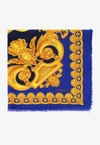 Versace Barocco Fringed Scarf In Multicolor