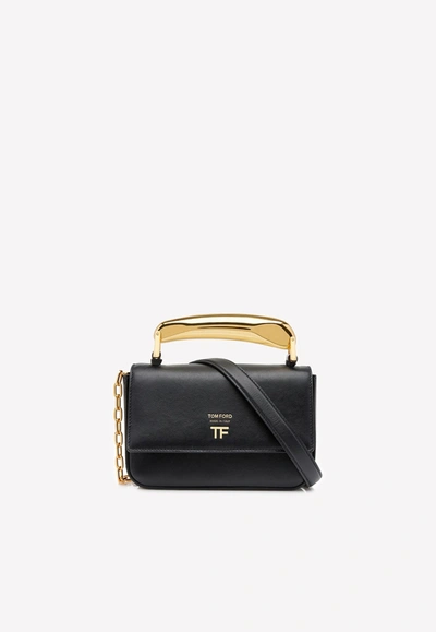 Tom Ford Bianca Croc-embossed Shoulder Bag In Black