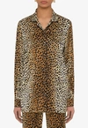 Dolce & Gabbana Leopard-print Silk Georgette Shirt In Multicolor