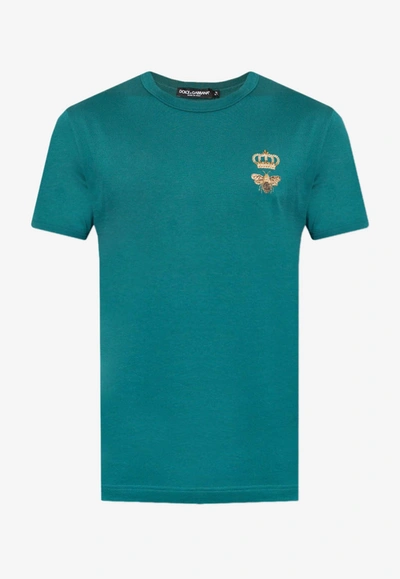 Dolce & Gabbana Crewneck Short-sleeved T-shirt In Green