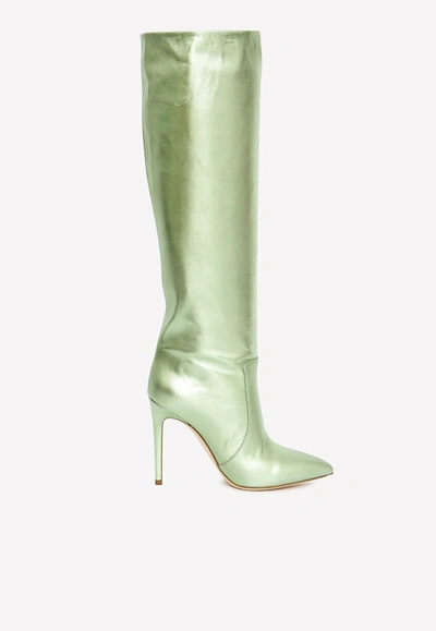Paris Texas 105 Knee-high Leather Boots In Green