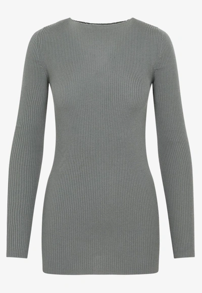 Rick Owens Cashmere Cut-out Sweater In Green