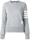 Thom Browne Womens Classic Sweatshirt In Classic Loop With Engineered 4 Bar In Grey