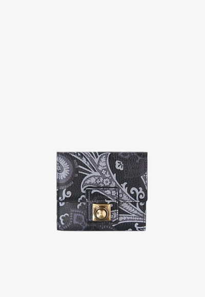 Etro Crown Me Paisley Purse In Black