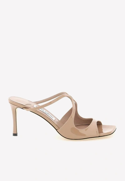 Jimmy Choo Anise 75 Patent Leather Mules In Ballet Pink