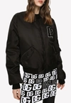 Dolce & Gabbana Dg Logo Patch Bomber Jacket In Black