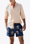 LES CANEBIERS ALL-OVER GOLDEN EMBROIDERED SWIM SHORTS,All Over Golden-Navy