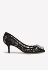 DOLCE & GABBANA BELLUCCI 60 CRYSTAL-EMBELLISHED PUMPS IN TAORMINA LACE,CD0066 AL198 80999