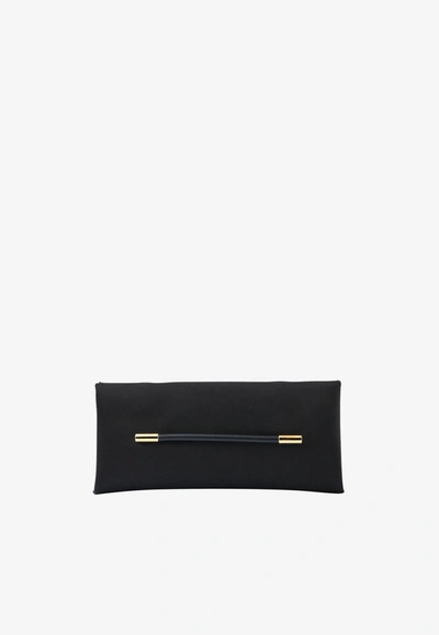 Tom Ford Ava Satin Clutch In Black