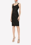 Dolce & Gabbana Midi Corsetry Powernet Lace Dress In Black