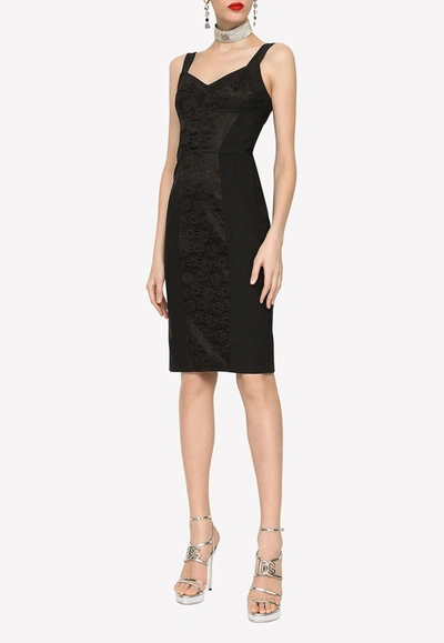 Dolce & Gabbana Corset-style Knee-length Dress In Black