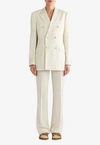 Etro Heart Double-breasted Textured Wool Blazer In White