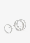 Djihan Diamond Double Ring In 18-karat White Gold In Silver