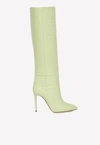 PARIS TEXAS 150 LEATHER KNEE-LENGTH BOOTS,PX133-XCOCO-LIME