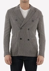 Tonello Double-breasted Glen Plaid Jacket In Gray