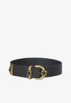 Shop Etro Crown Me Belt In Calf Leather In Black