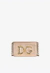 Dolce & Gabbana Dg Girls Nappa Mordore Leather Chain Clutch In Gold