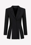 GIVENCHY CONTRASTED INSERTS BLAZER IN WOOL AND MOHAIR,BW30F213QB-004 BLACK WHITE