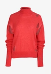 Mm6 Maison Margiela Half Glove Sleeves Turtle-neck Jumper In Red
