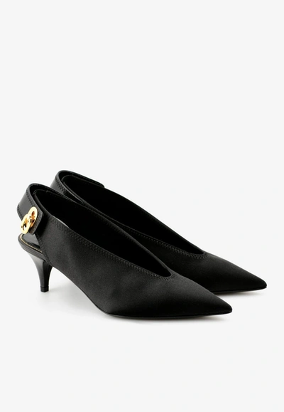 Tom Ford 55 Pointed Satin Slingback Pumps In Black